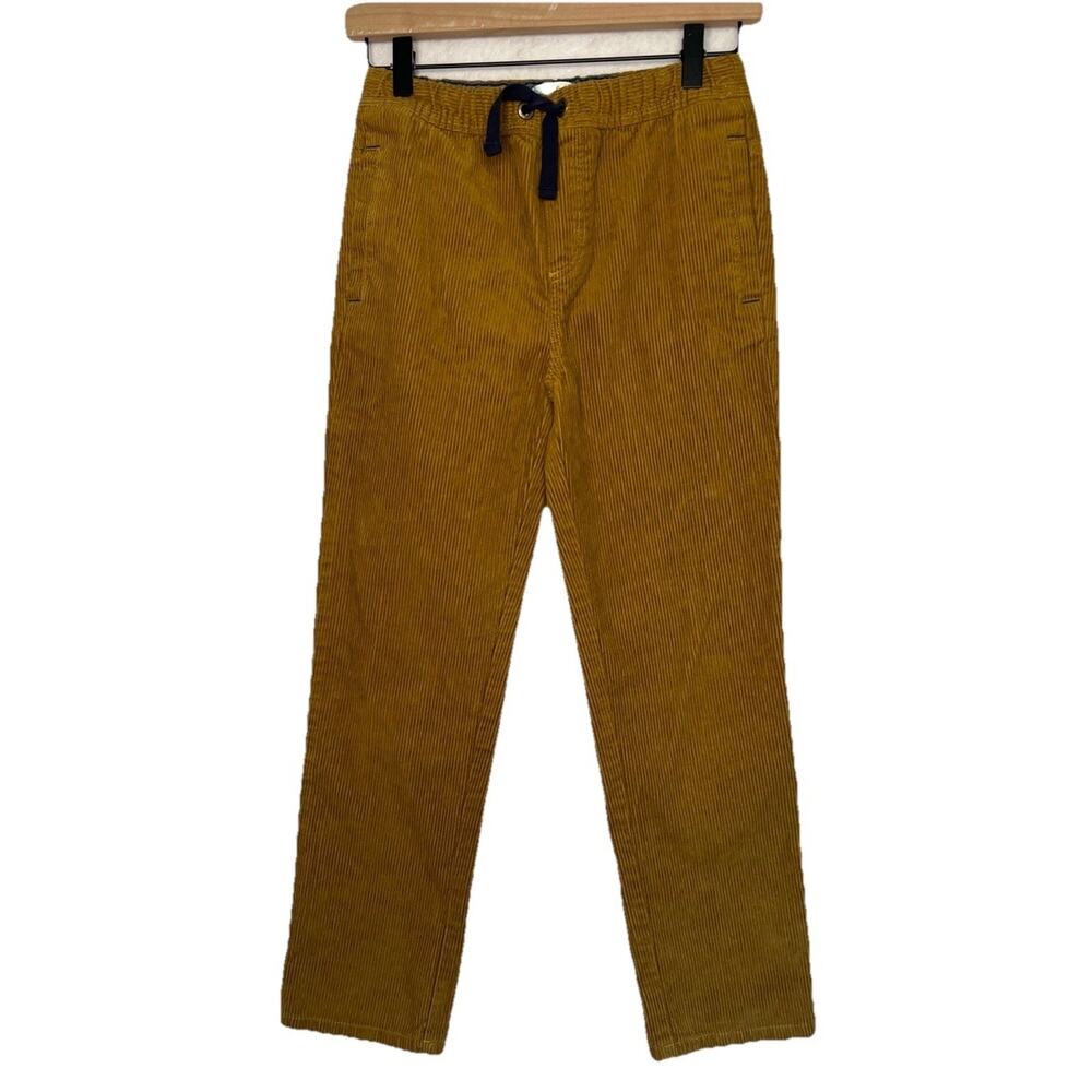 Mini Boden Boy's Brown Mustard Yellow Drawstring Corduroy Pants Size 10 Y